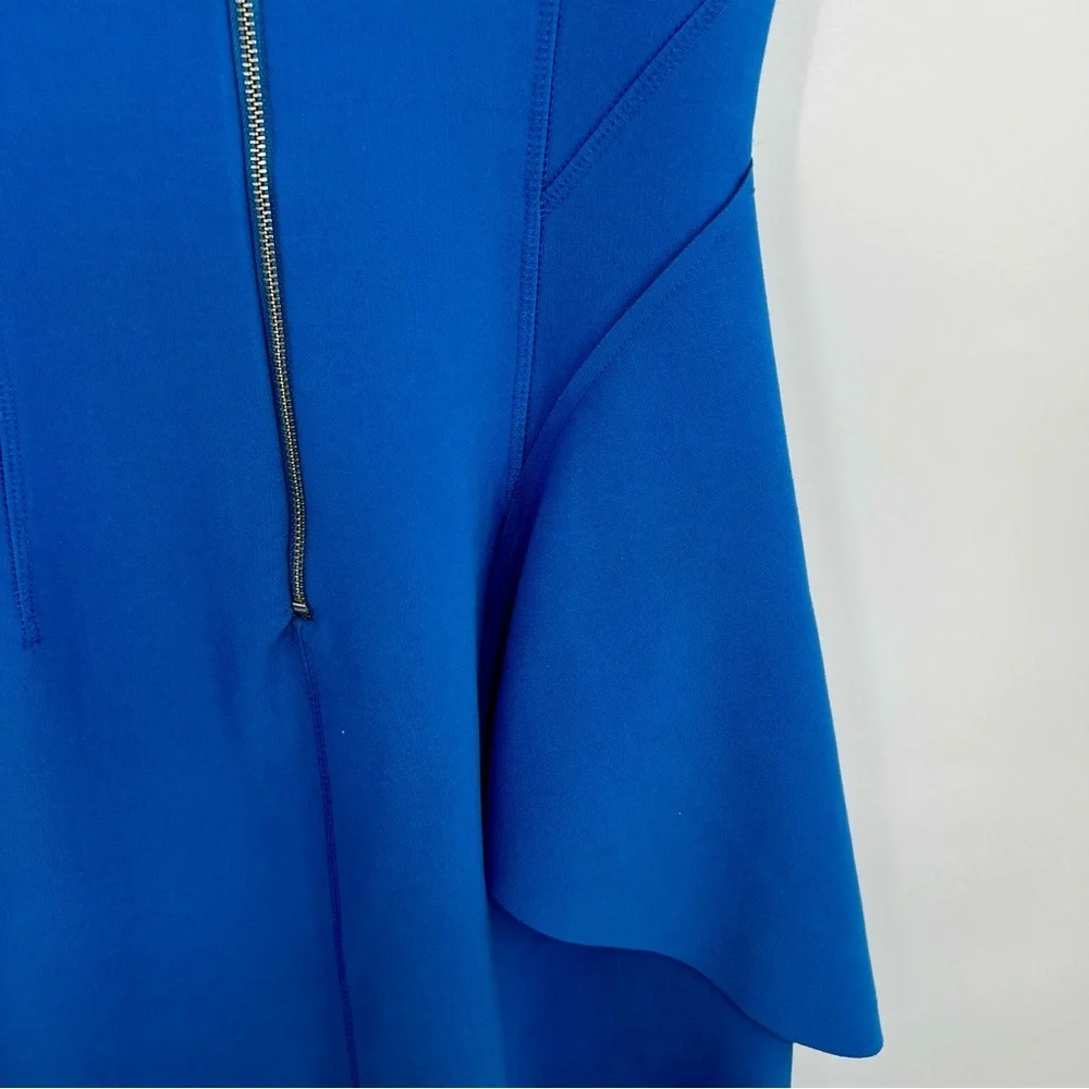 Elizabeth And James Sleeveless Asymmetrical Tiered Mini Skater Dress Blue Size 6 - Picture 9 of 9